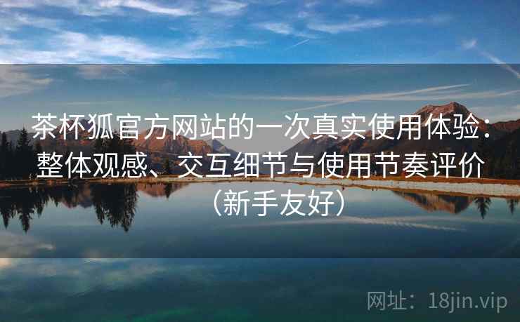 茶杯狐官方网站的一次真实使用体验：整体观感、交互细节与使用节奏评价（新手友好）