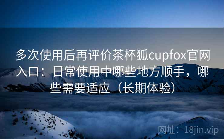 多次使用后再评价茶杯狐cupfox官网入口：日常使用中哪些地方顺手，哪些需要适应（长期体验）