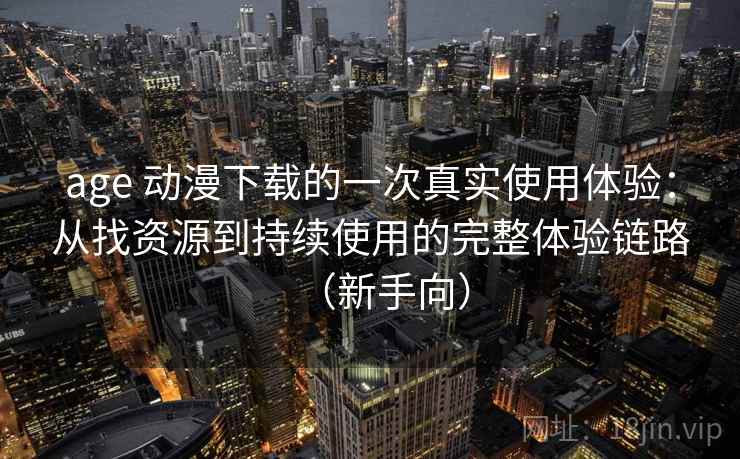 age 动漫下载的一次真实使用体验：从找资源到持续使用的完整体验链路（新手向）
