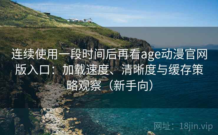 连续使用一段时间后再看age动漫官网版入口：加载速度、清晰度与缓存策略观察（新手向）
